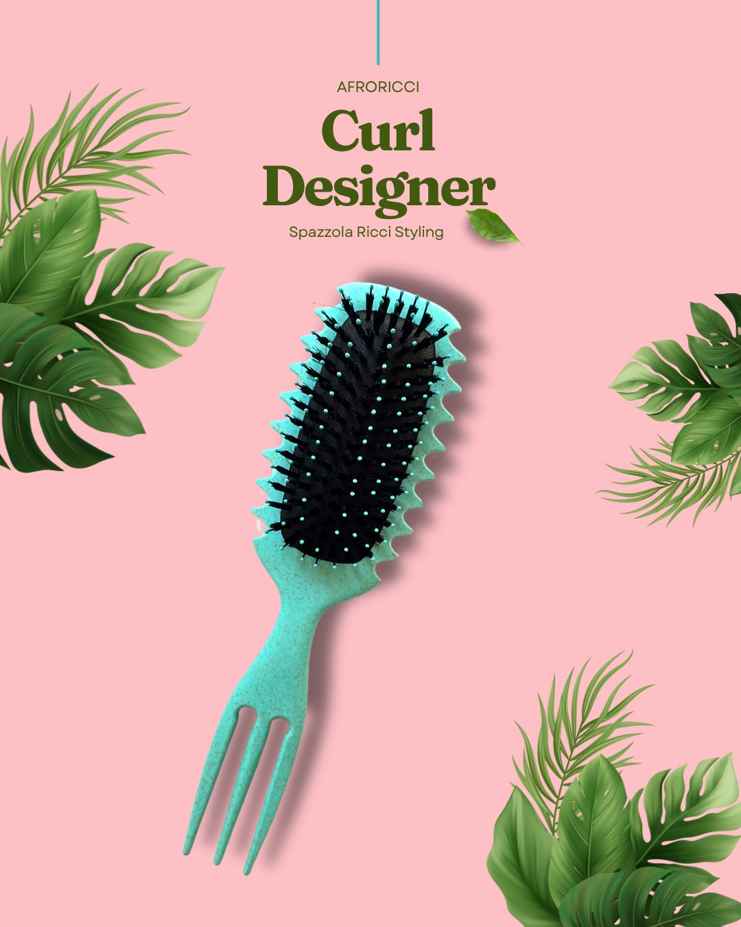 Spazzola Curl Designer per capelli ricci e afro - Colore Verde