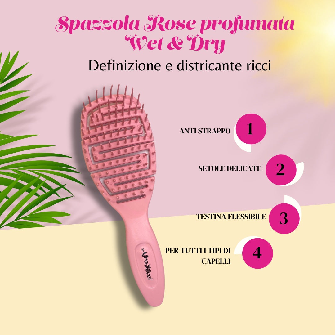 AfroRicci Wet &amp; Dry Brush Rose - Detangling and Curl Definition