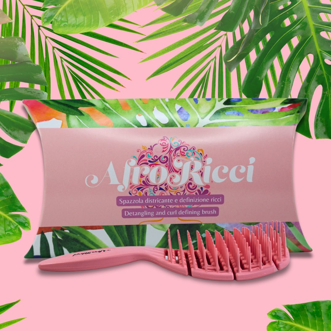 AfroRicci Spazzola Wet & Dry Rose - Districante e definizione ricci