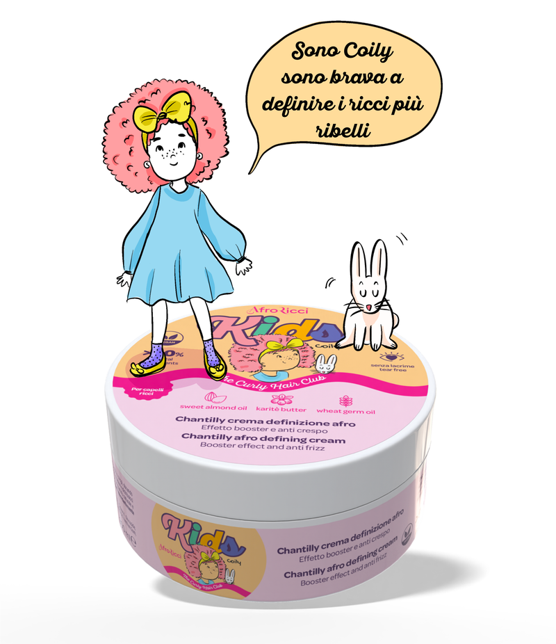 AfroRicci Kids Chantilly Afro 300ml – Crema Definizione per Capelli Afro Crespi Bambini
