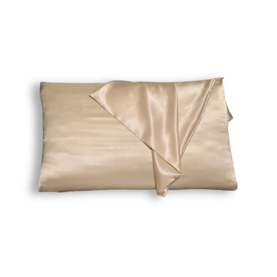 Federa in satin poliestere effetto seta 1 pezzo color beige