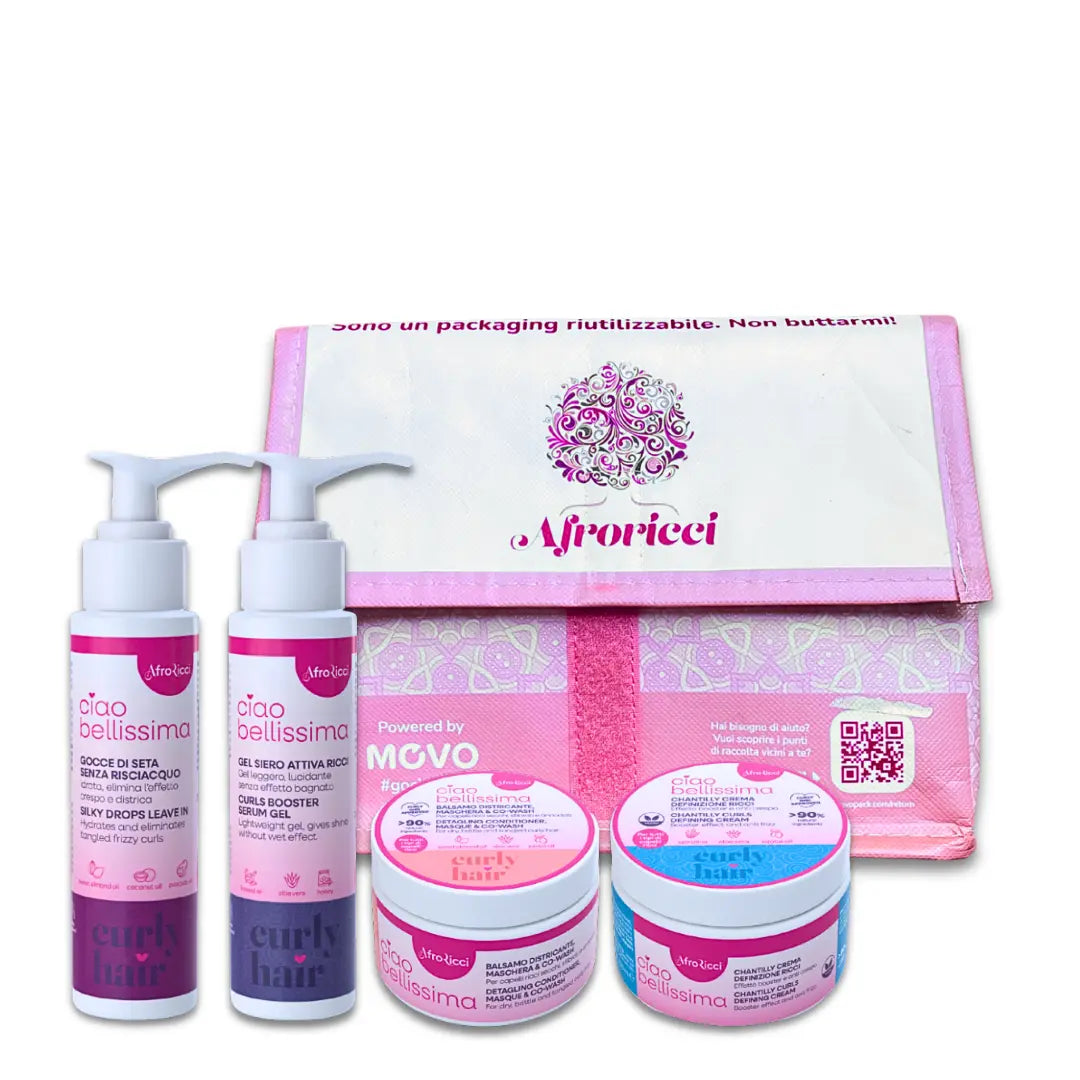 Pochette con prodotti formato travel size