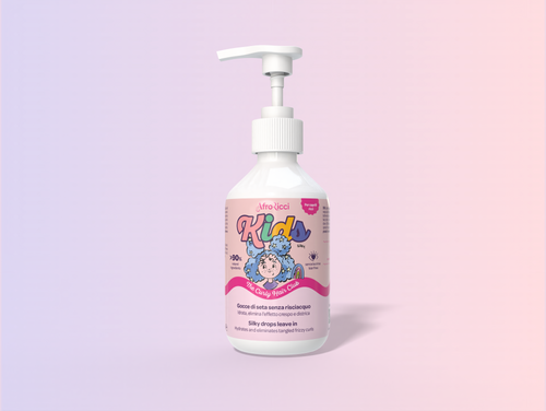 AfroRicci Kids Gocce di Seta 250ml – Leave-in Senza Risciacquo per Capelli Ricci Bambini