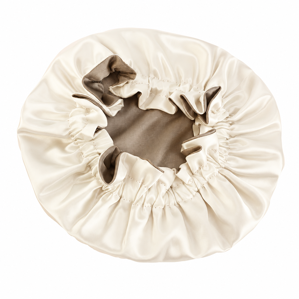 100% Satin Sleep Cap for Children (3-9 years old) Teal-Green Double-Sided